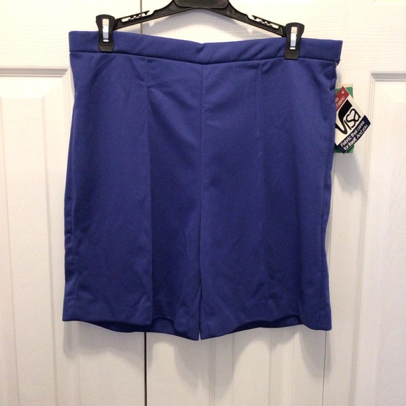 NWT Vintage Womens Blue 1980’s Polyester High Waist Shorts Size 14 - Picture 4 of 7